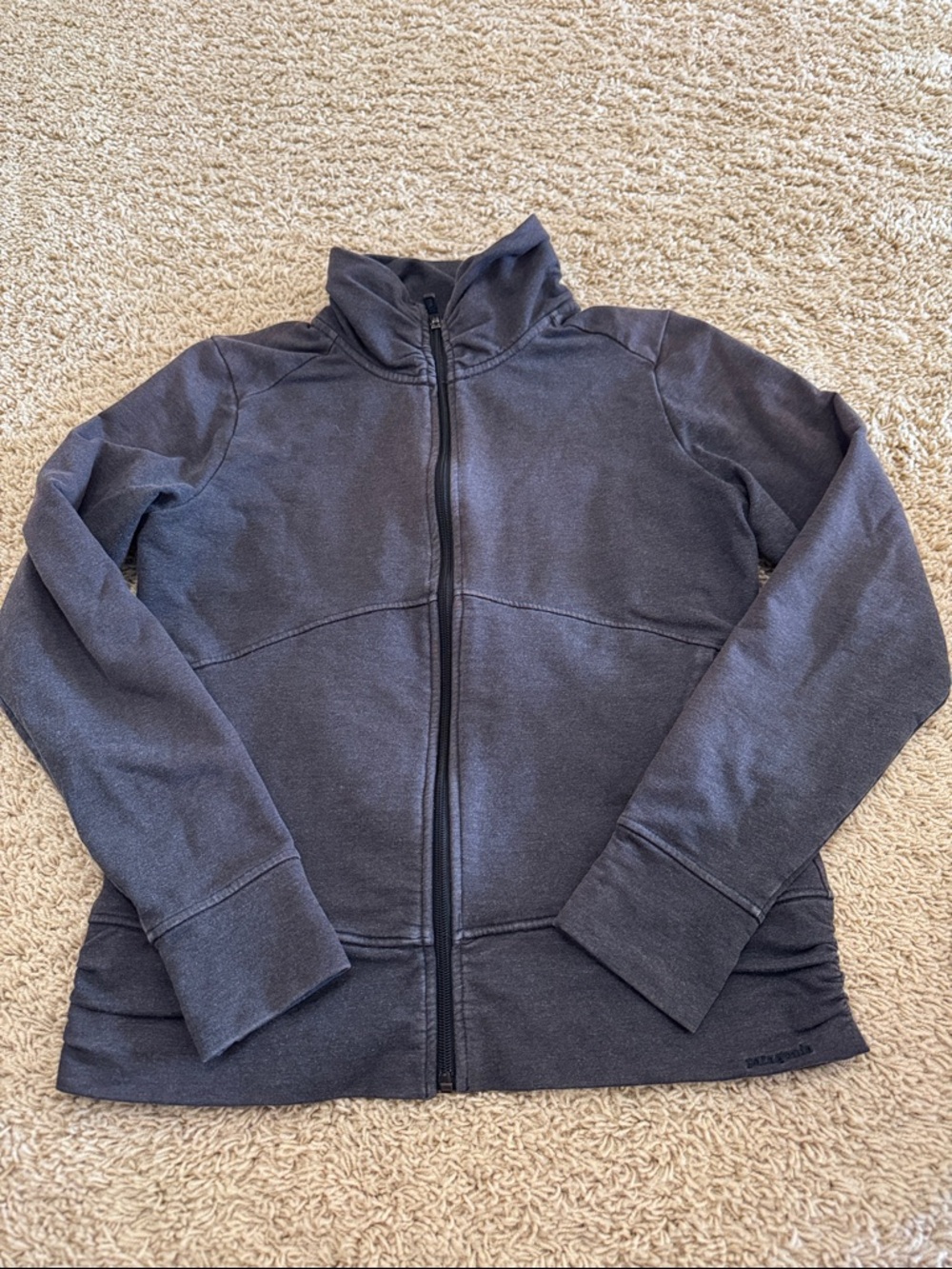 Patagonia Womens Full-Zip Charcoal Blue Jacket Sweatshirt, sz M